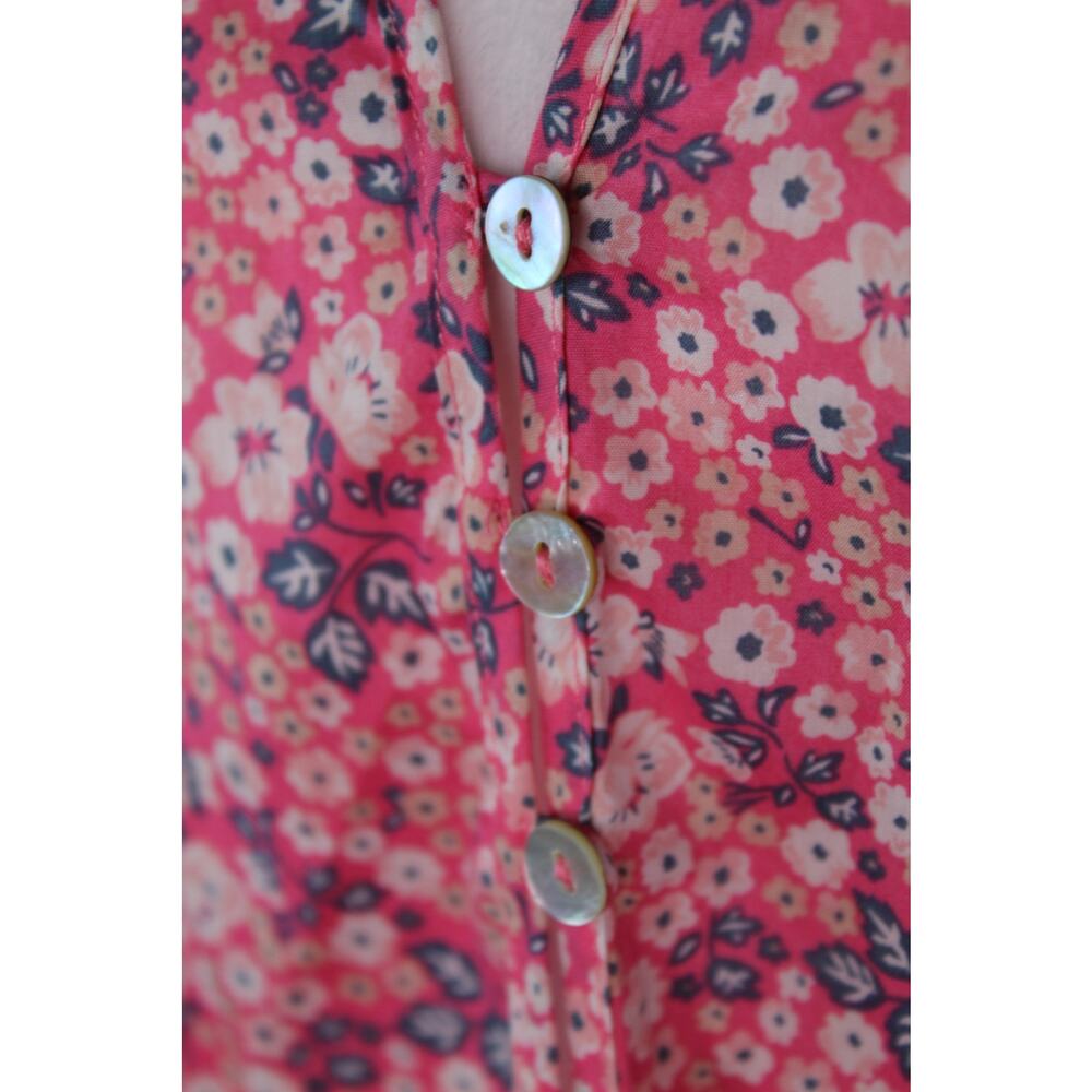 Spell and the Gypsy Poppy Smock floral all over print mini dress M puff sleeve - Picture 5 of 7